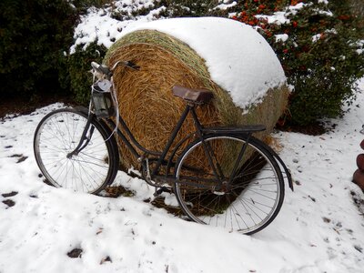 Bike snow hay