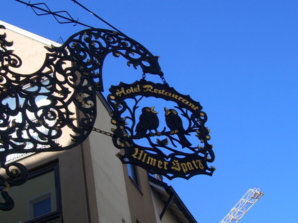 Wrought ironwork ulm spatz sky blue