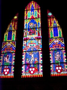 Stained glass church window photo