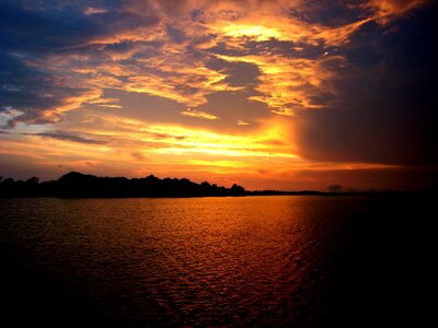 Sunset amazon river brazil
