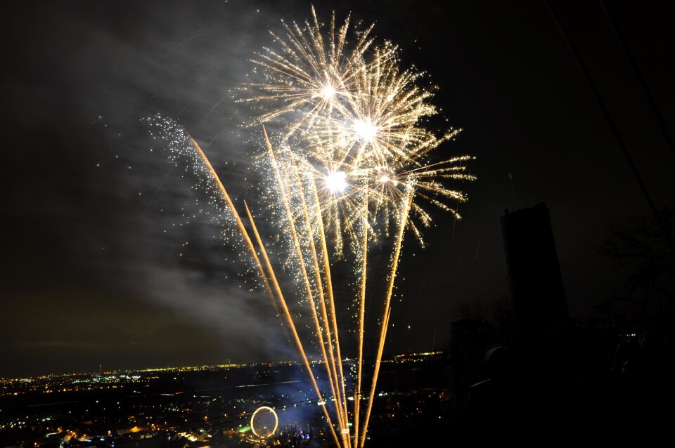 New year's eve new year's day shower of sparks