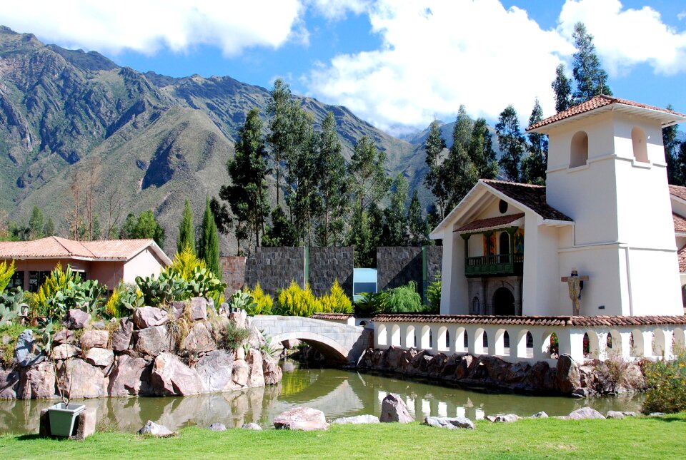 Landscape mountains bridge