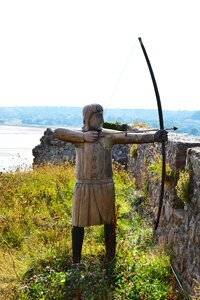 Sculpture armour mont orgueil castle photo