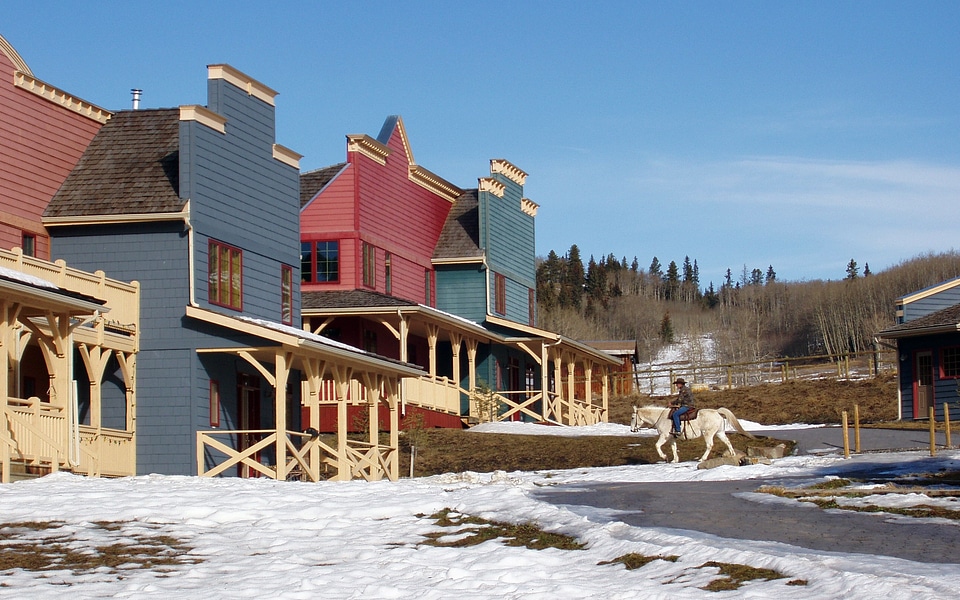 Horses western style building