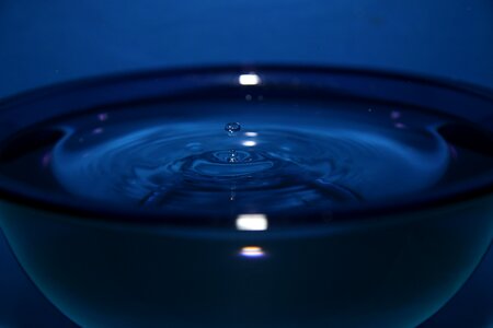 Glass water surface blue photo