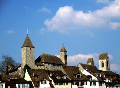 Castle historic center lake zurich