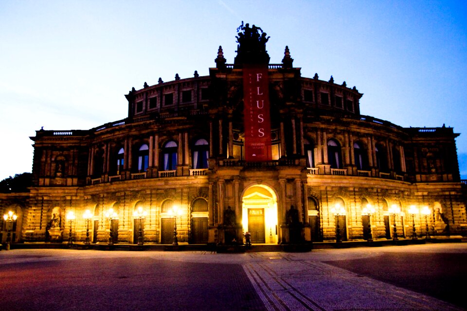 Dresden semper opera house night