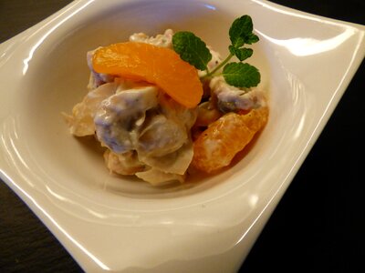 Chicken salad mandarin mushrooms