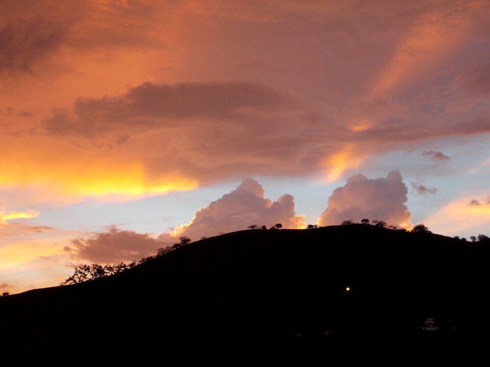 Sunset clouds ray of light
