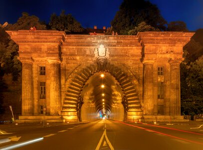 Highway gate tunnel photo