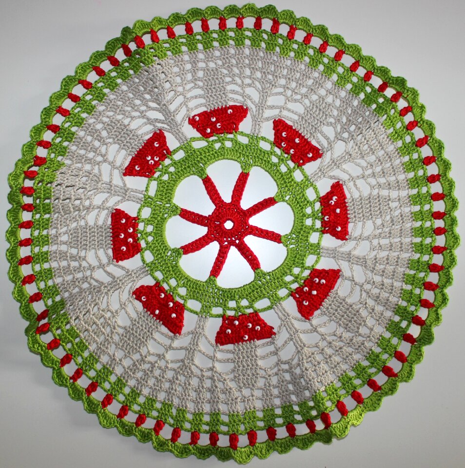 Red white tablecloth
