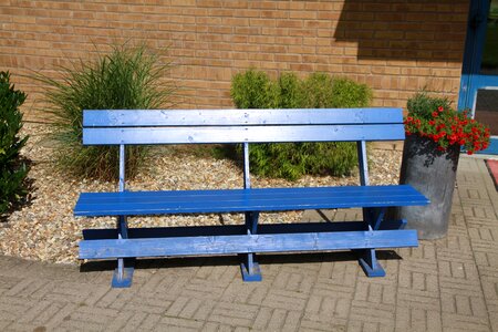 Blue bench decorative stone lund