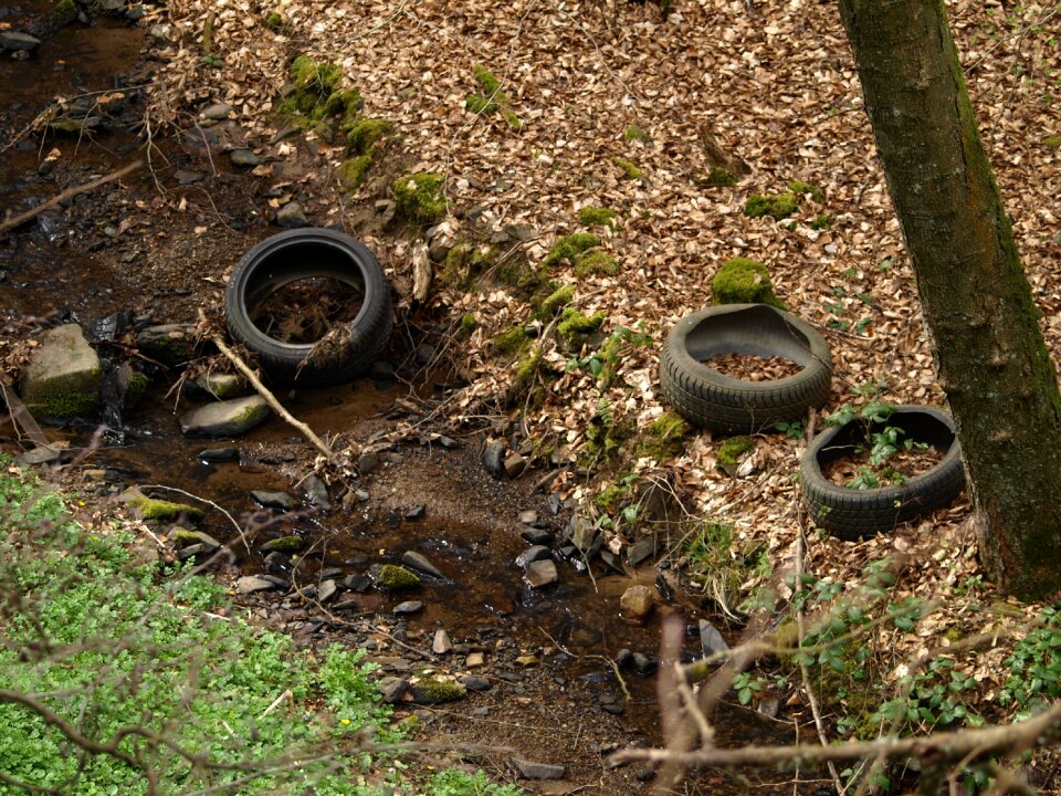 Rubber garbage pollution