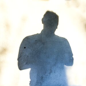 White reflection man