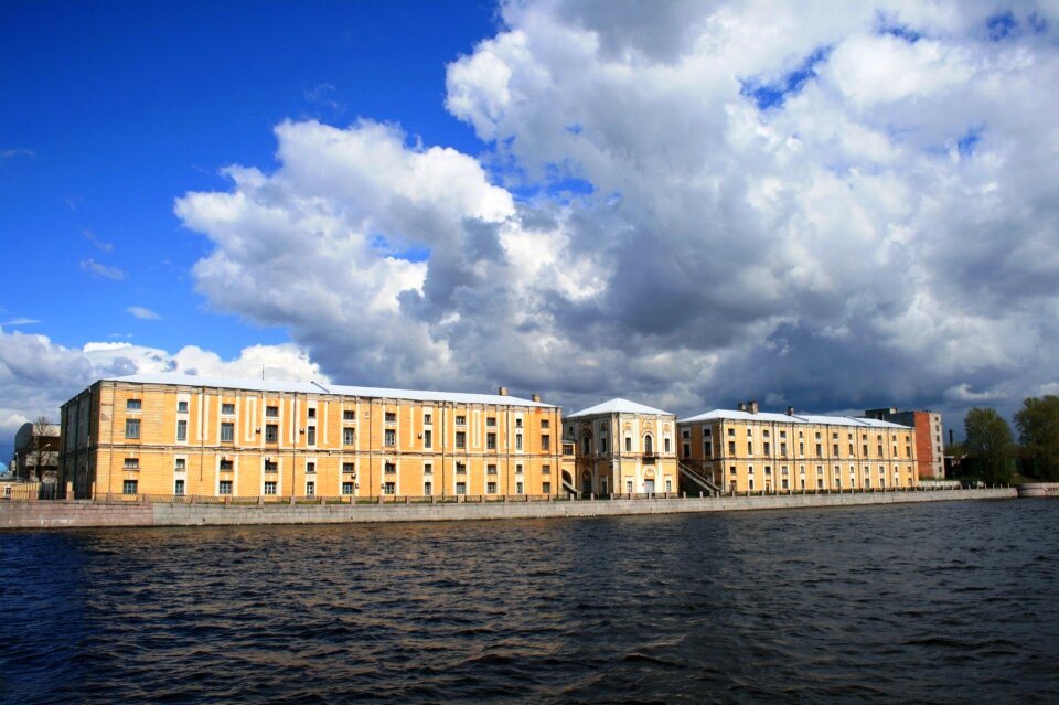 Blue embankment buildings