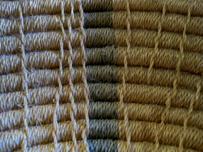 Craft straw color blue bands