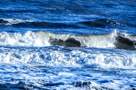 Blue spray sea photo
