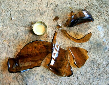 Broken pieces sharp