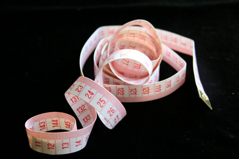 White centimeters background