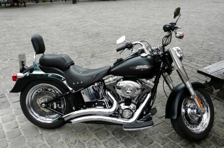 Motorcycle city cobblestones