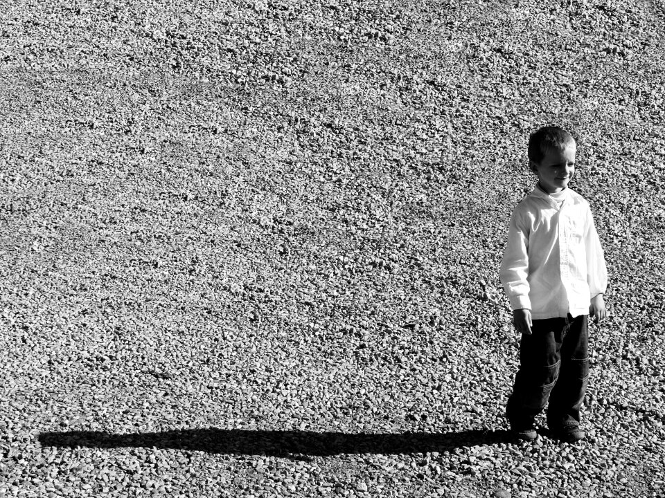 Boy portrait gravel
