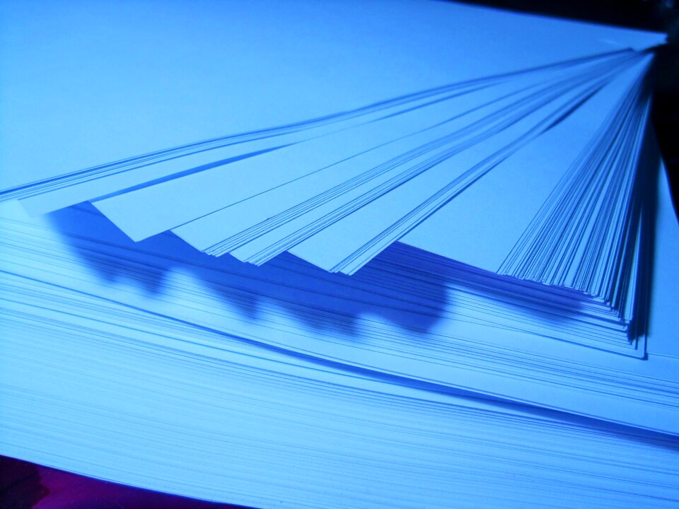 Blue re-arranged fanned out