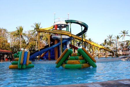 Swimming pool excited fun