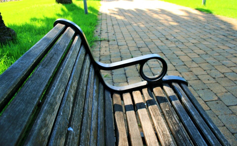 Paving bench wooden