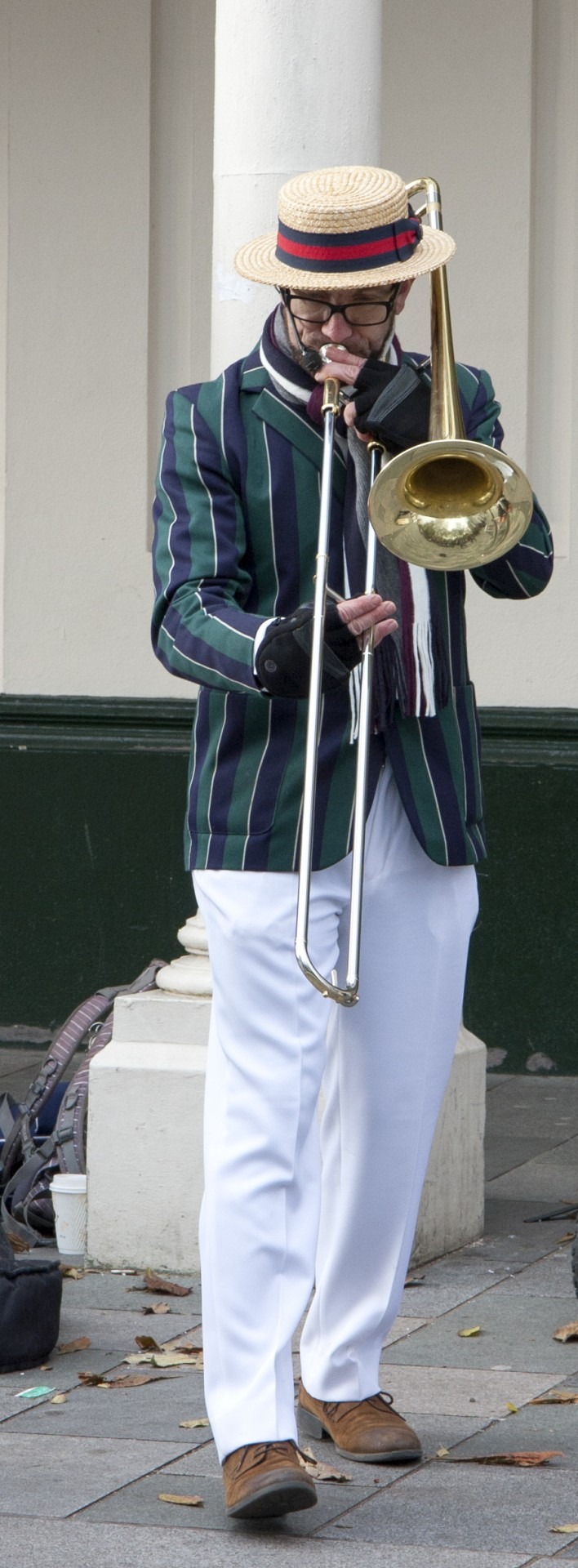 Player playing trombone