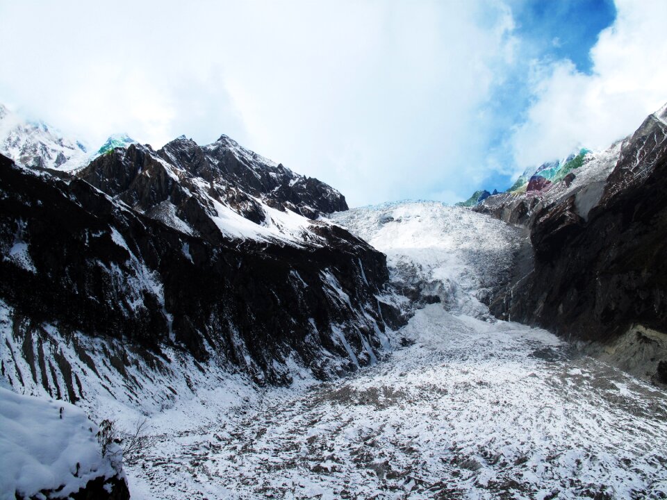Gongga mountain glacier snow mountain
