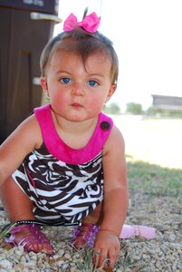 Sitting cute girl photo