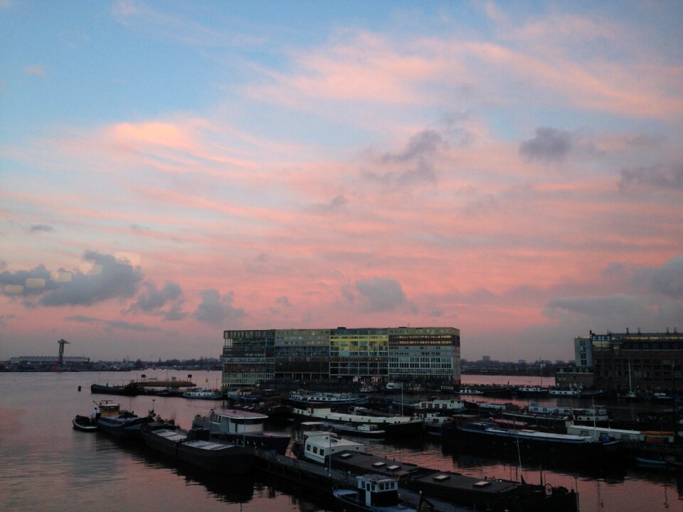 Amsterdam the ij sunset