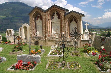 Old cemetery grave stones crosses photo