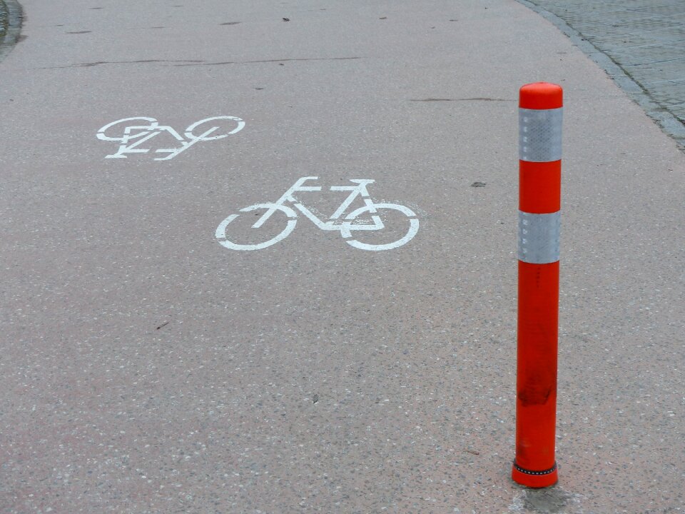 Road cycle path signs mark