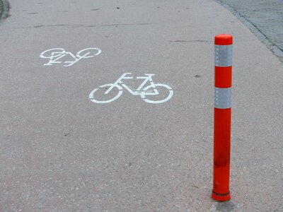 Road cycle path signs mark