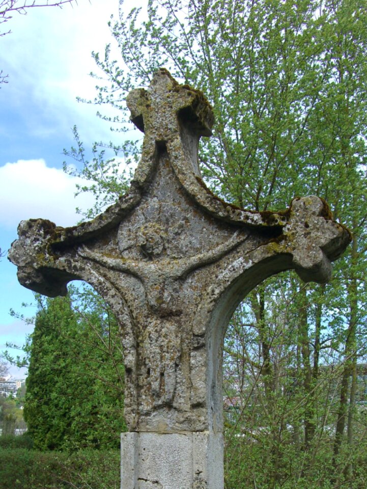 Rock carving cross christ cross