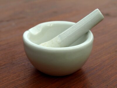 Pharmacists mortar pound ceramic