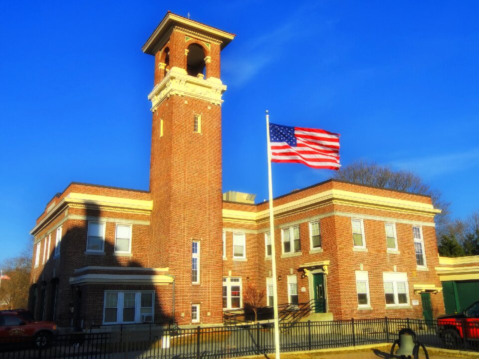 Building tower flag