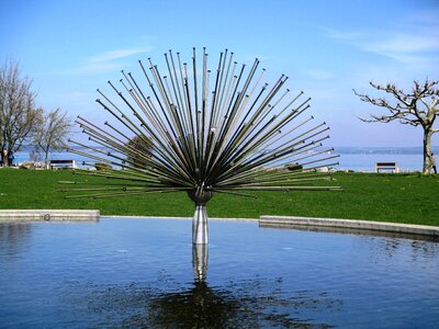 Water feature flower shaped bank photo