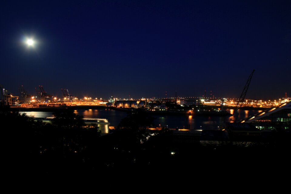 Port of hamburg lights altona balcony photo