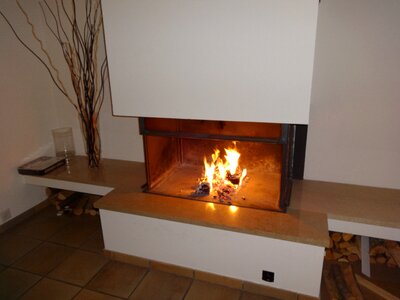 Fireplace heat wood fire
