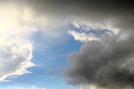 Sky blue dark clouds photo