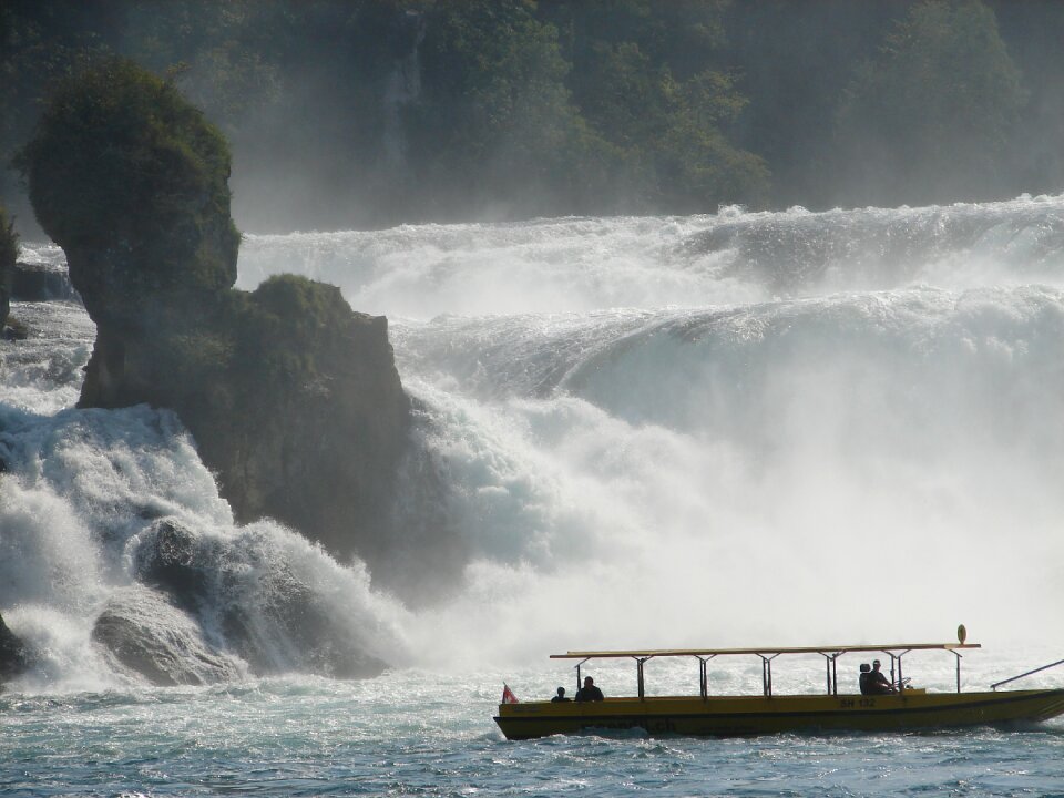Waterfall boat natural water