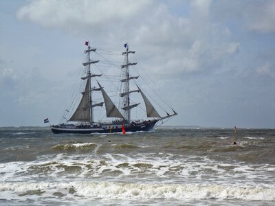 Stormy ship north sea