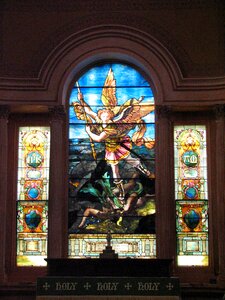 Stained-glass windows colorful historical