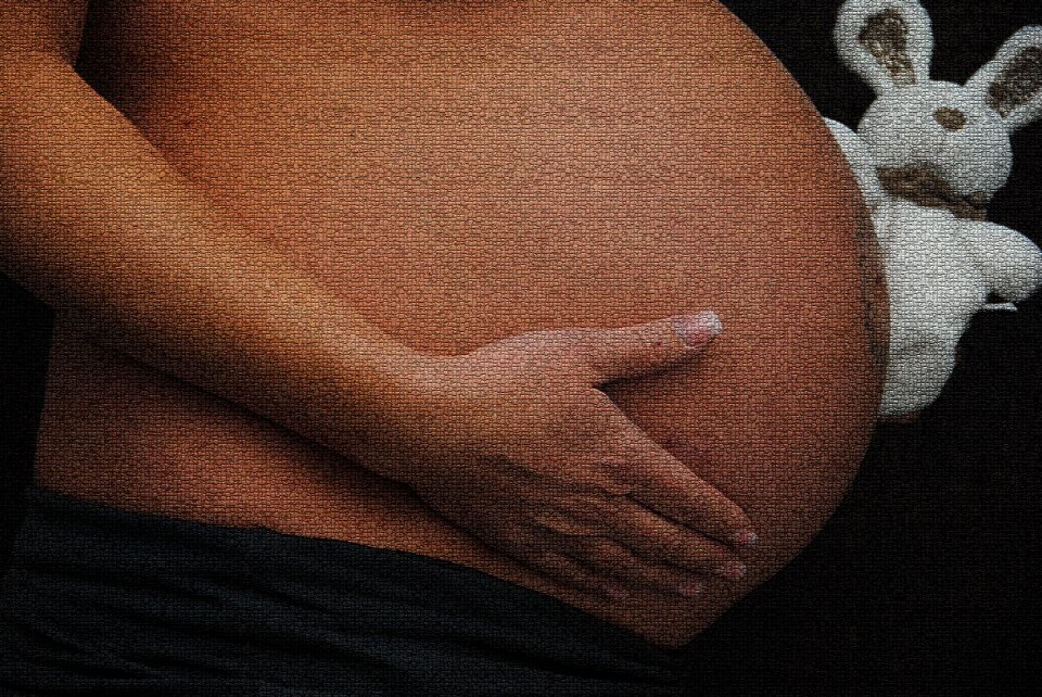 Pregnancy belly 9 months
