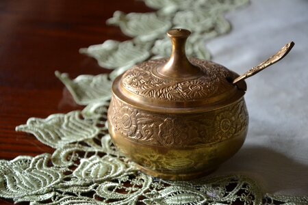 Cutlery beautiful sugar bowl photo