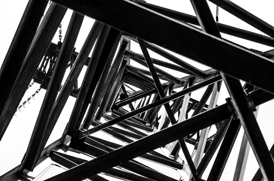 High-voltage tower energy sky