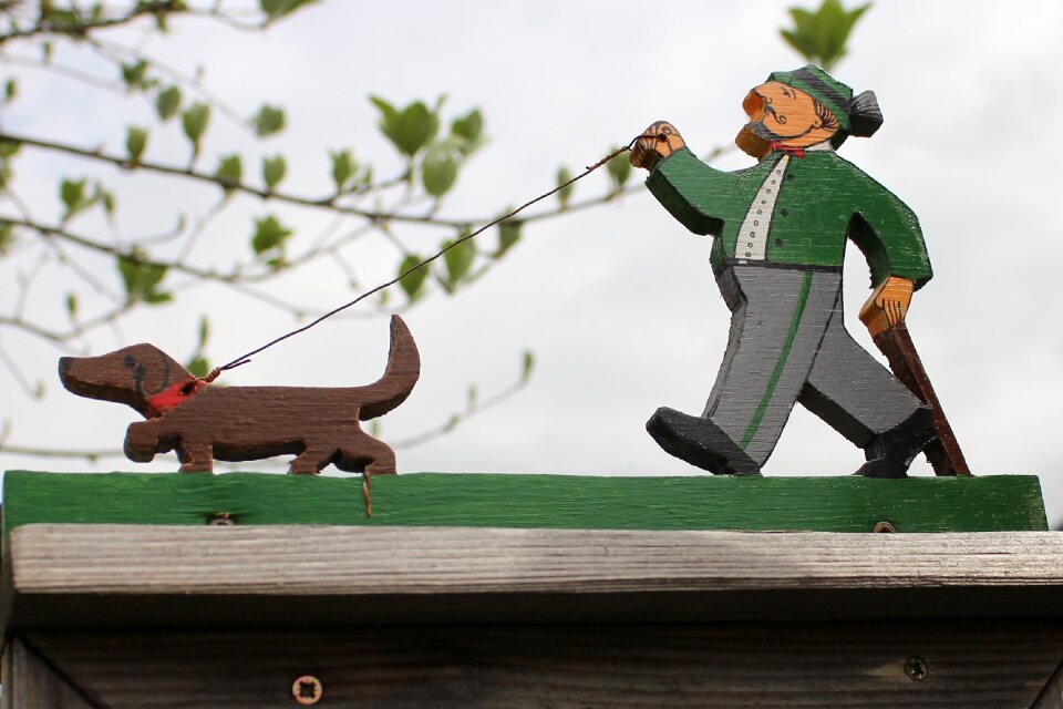 Holzfigur dog hunter