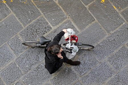Street people cycling photo